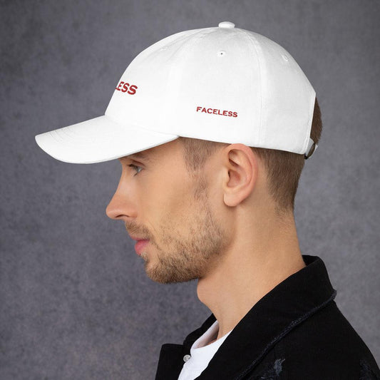 Faceless Dad Hat- White - Faceless Limited