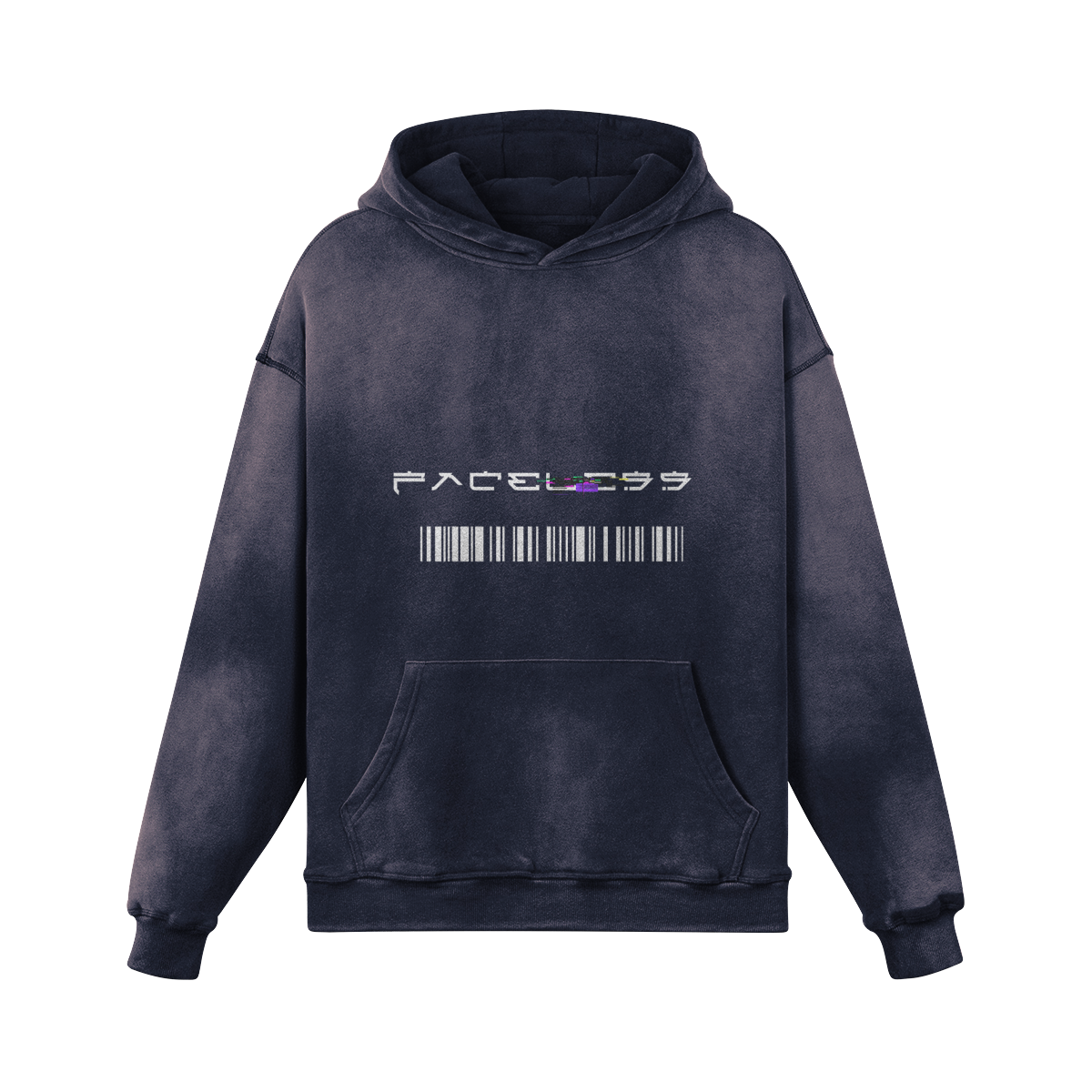 Glitch Heavyweight Hoodie Dark Byzantine Blue - Faceless Limited