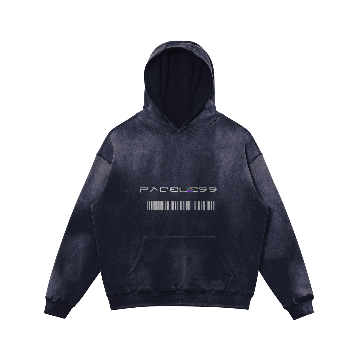 Glitch Heavyweight Hoodie Dark Byzantine Blue - Faceless Limited