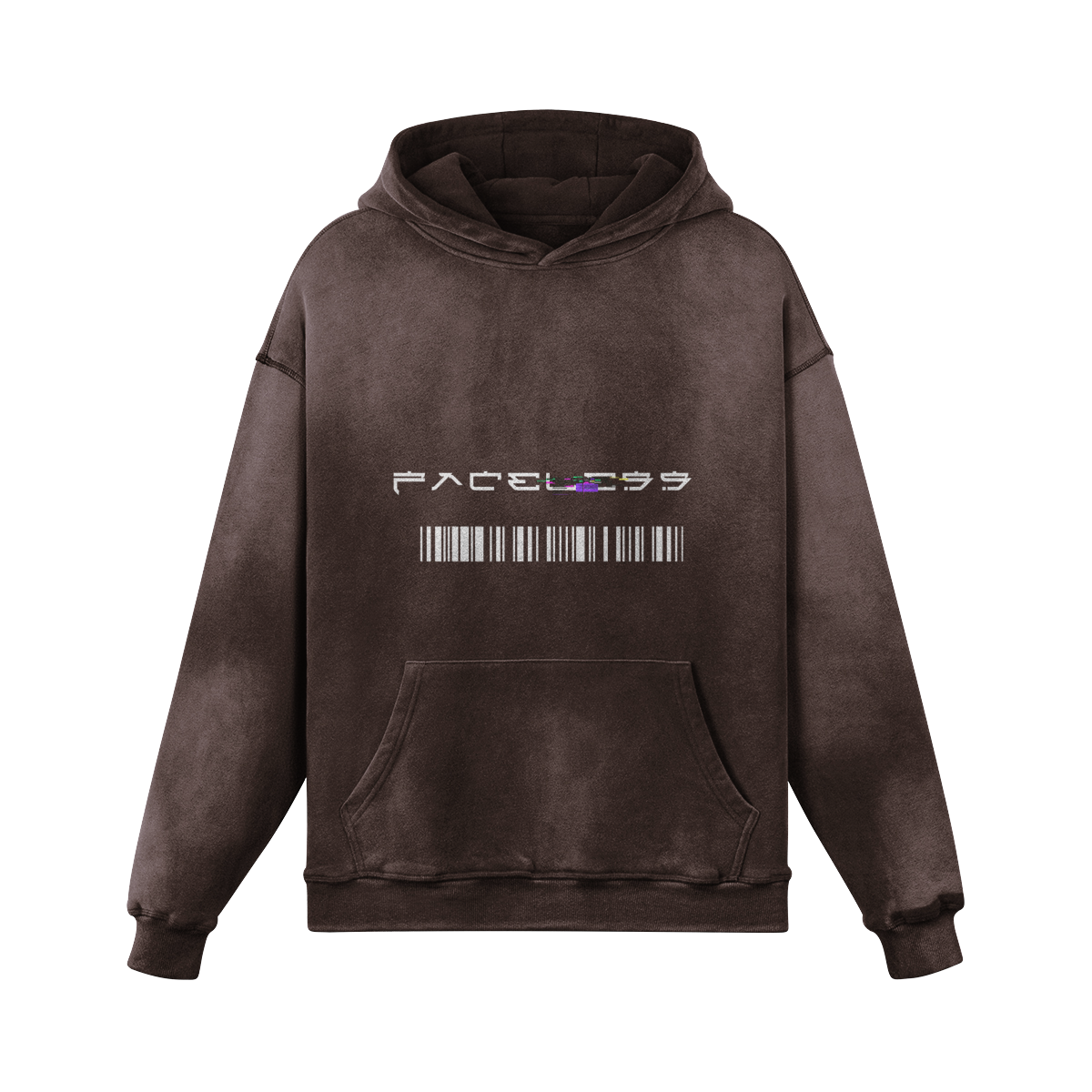 Glitch Heavyweight Hoodie Brown - Faceless Limited