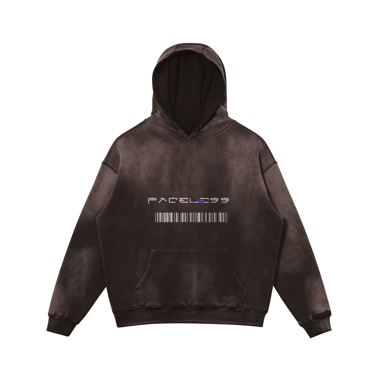 Glitch Heavyweight Hoodie Brown - Faceless Limited