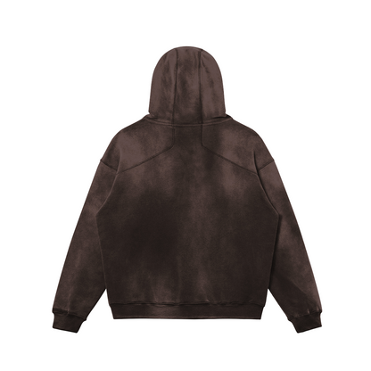 Glitch Heavyweight Hoodie Brown - Faceless Limited