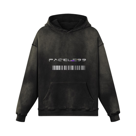 Glitch Heavyweight Hoodie Smoky Black - Faceless Limited